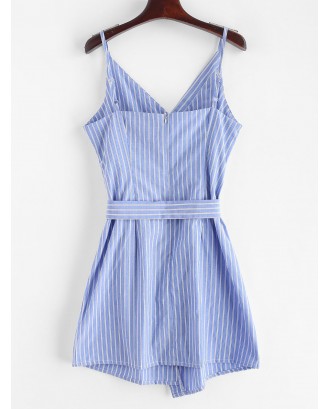 Buttoned Stripes Cami Dress - Blue Koi M