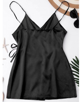 Cami Wrap Slip Dress - Black Xl