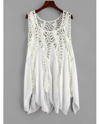 Crochet Panel Cover-up Dress - Warm White