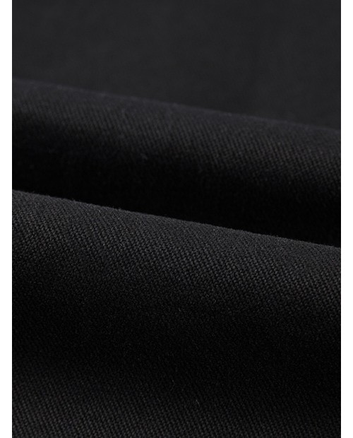 Faux Fur Lined Solid Pocket Jacket - Black M